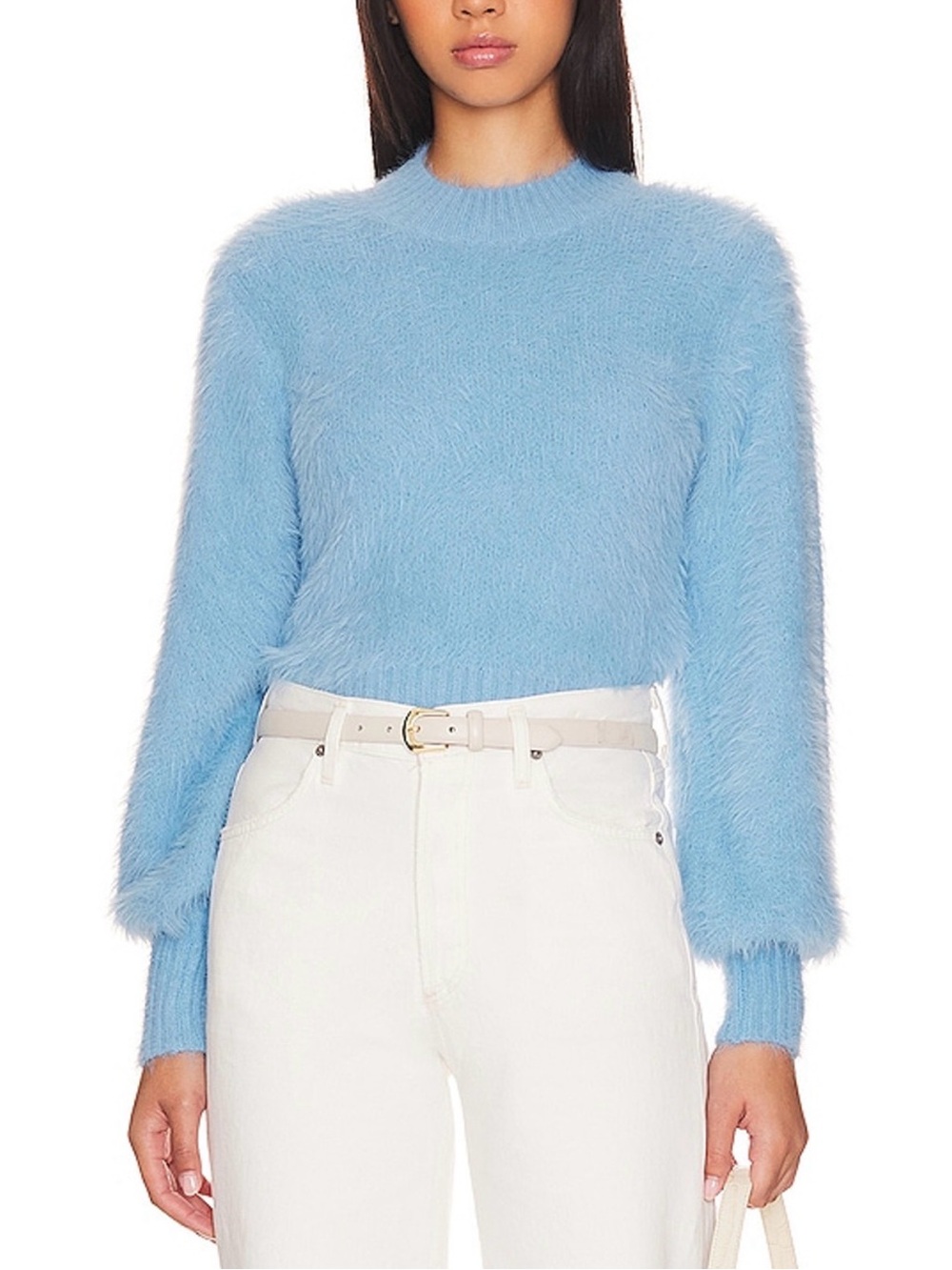 MINKPINK Baby Blue Fuzzy Crewneck Sweater